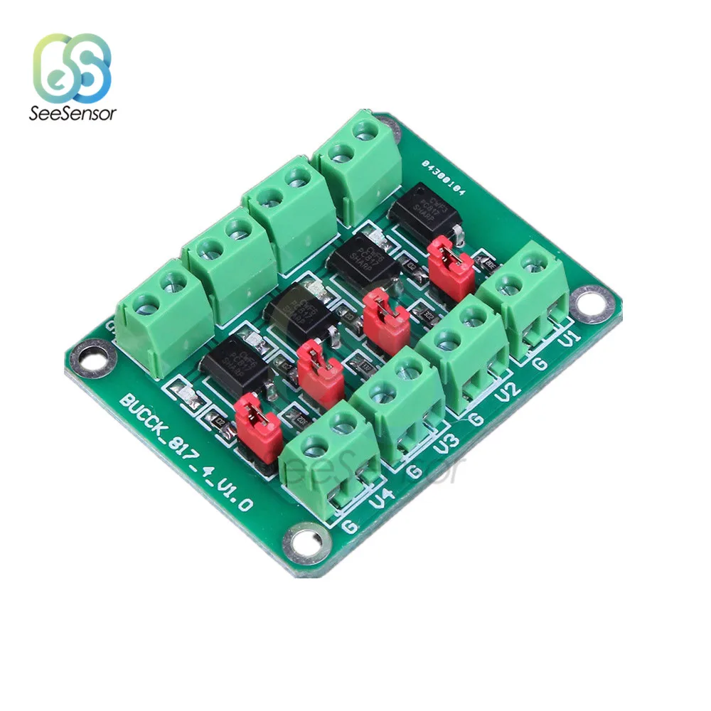 

PC817 4 Channels Optocoupler Isolation Module Board Voltage Converter Driver Adapter Module Photoelectric 3.6-30V PC 817