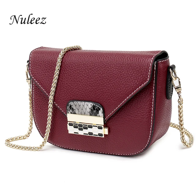 Nuleez Saddle Small Gold Chain Bag Candy Color Genuine Leather Nuleez Saddle Small Gold Chain Bag Candy Color Genuine Leather Crossbody Bags Women Day Clutch Pink