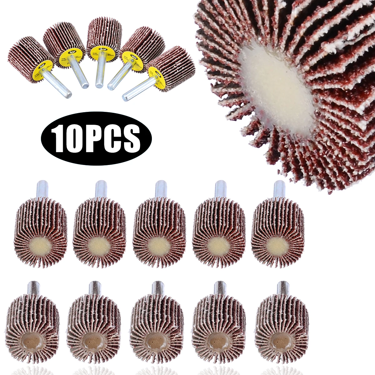 10pcs 50mm Grinding Polish Wheel 40/80 Grit Sanding Flap Disc Drill Abrasive Tool For Stainless Steel Pipe