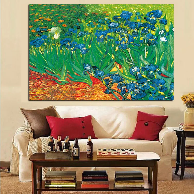 Wall Canvas Artist Art HD Print Van Gogh iris Flower Impressionist Landscape Oil Painting Poster Wall Picture for Living Room (2)