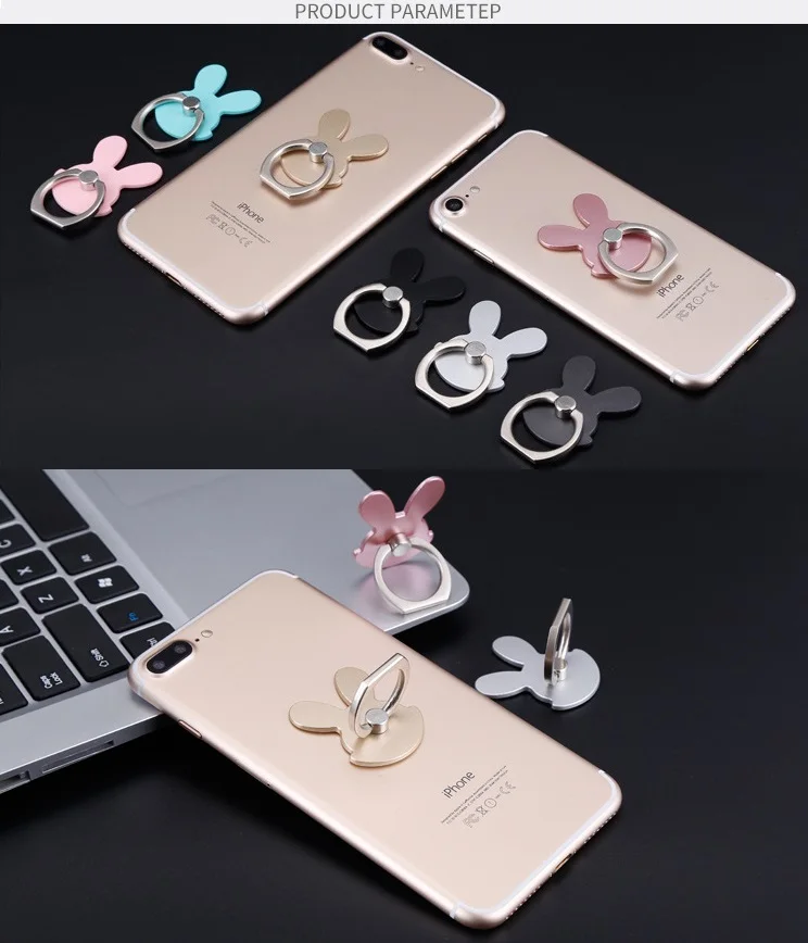 Универсальный 360 кольцо-держатель для пальца мобильный телефон подставка держатель Поддержка для IPhone Xiaomi huawei samsung LG htc Кролик кошка сердце