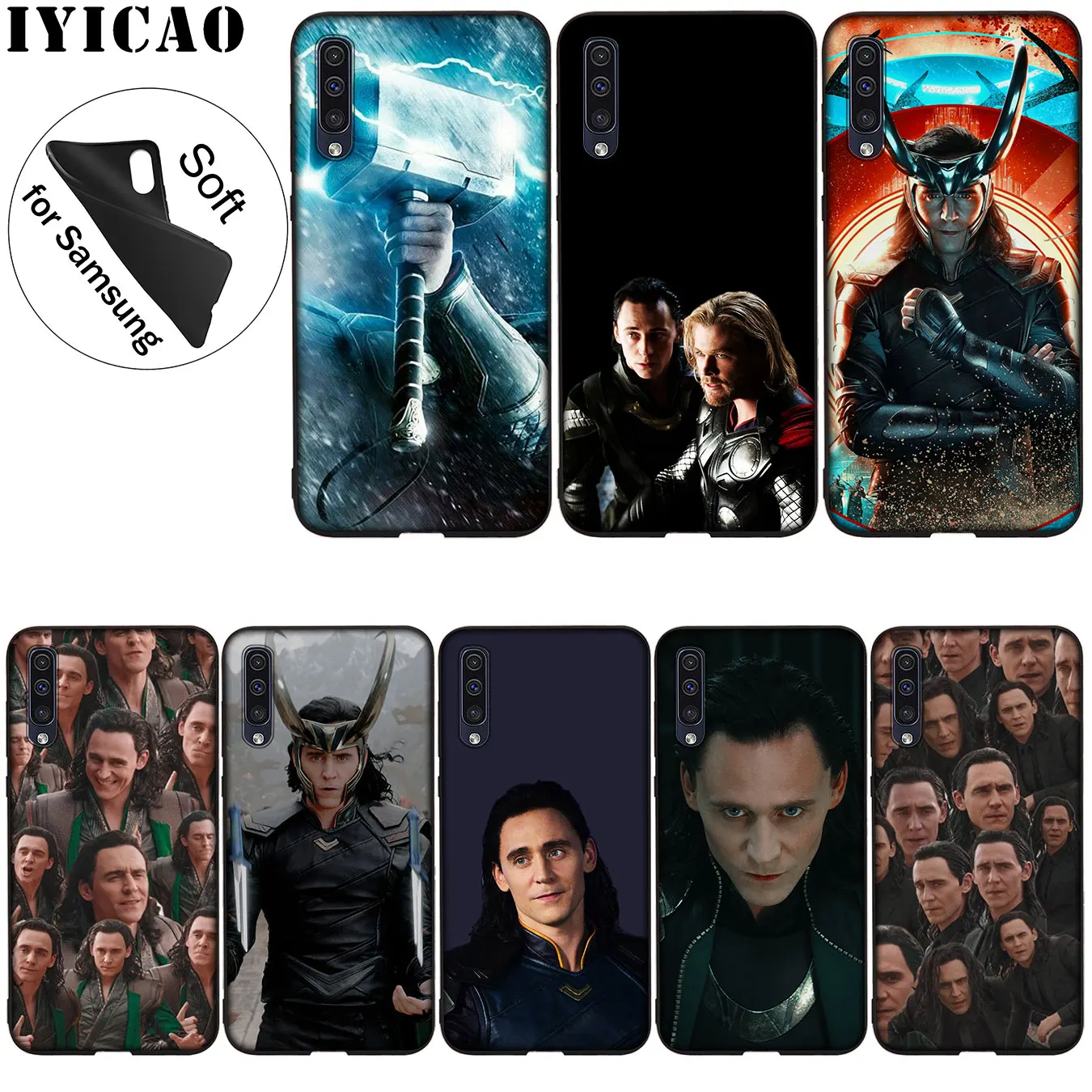 

IYICAO Thor Marvel Loki Soft Silicone Case for Samsung Galaxy A70 A60 A50 A40 A30 A20 A10 A50S A40S A30S A20S A10S Black Cover