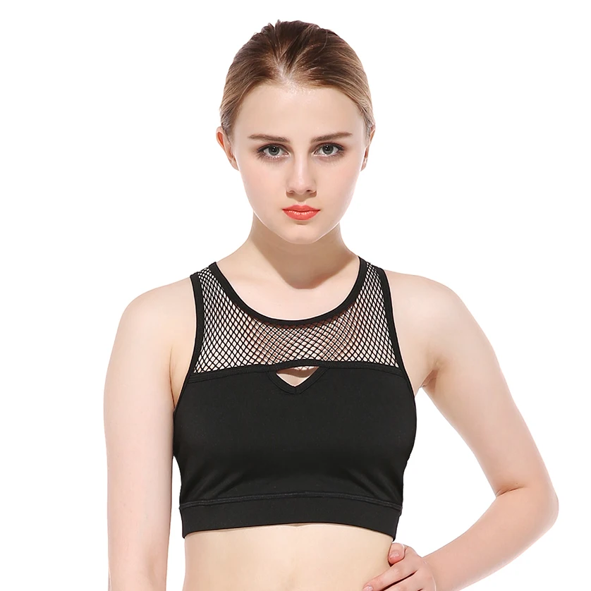 S170121 Mesh Stitching Sports Bras Shake Proof Quick Dry Fitness Yoga