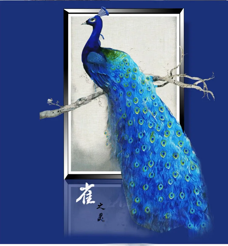 

5D cross stitch diamond embroidery Diamond painting round stone peacock home Decoration wedding decoration needlework TY33
