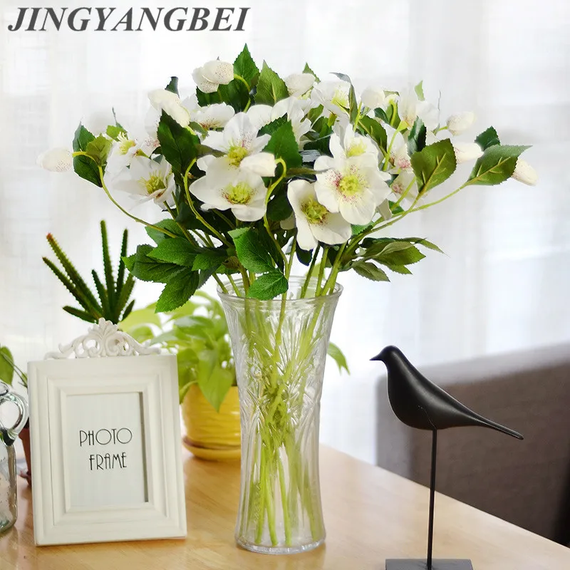 

Simulation flower three head spring rain flower bouquet artifical flower home decoration fake wedding flower wholesale