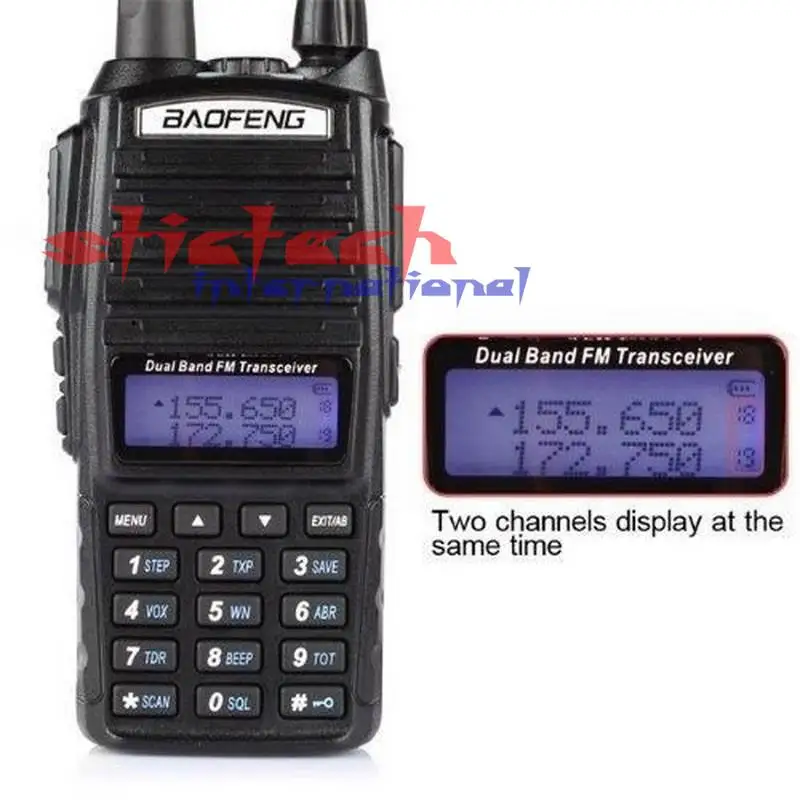Dhl ИЛИ ems 20 шт. рация UHF+ VHF 136-174 МГц+ 400-520 МГц 5 Вт 128CH двухстороннее радио BaoFeng UV-82