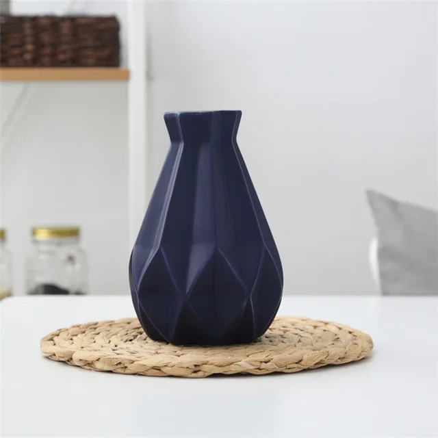 Фарфоровая ваза в скандинавском стиле, современные керамические вазы для цветов, комнаты, кабинета, прихожей, домашнего горшка для растений, Свадебный декор, рождественский подарок - Цвет: Middle Blue