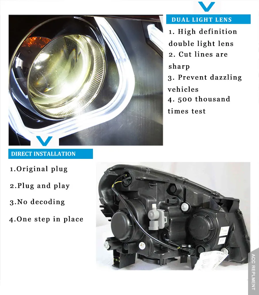 2 шт. светодиодный фары для Nissan Qashqai 2010-2013 светодиодный автомобильный фонарь ангельские глазки ксенон HID комплект Противотуманные фары светодиодный дневные ходовые огни