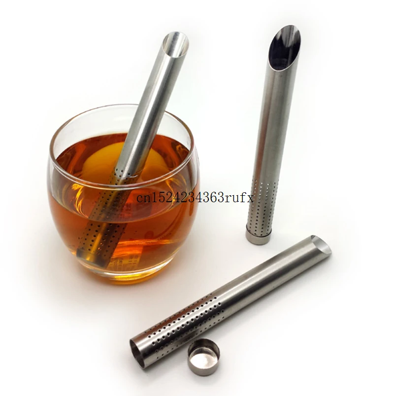 

100Pcs Tea Filters 304 Stainless Steel Tea Stick Tube Long Tea Infuser Strainer Wholesale