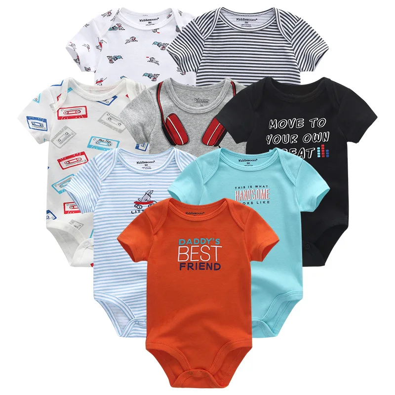 Одежда для маленьких мальчиков в стиле унисекс; коллекция года; комбинезон для новорожденных девочек; 8 шт./лот; костюм с короткими рукавами для малышей; сдельник для ребенка; roupas de bebe - Цвет: Baby Romper 9