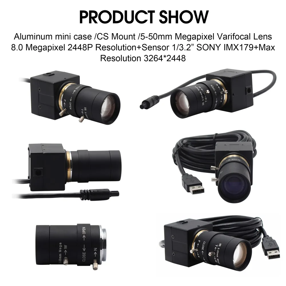 Камера видеонаблюдения ELP 8 мегапикселей Sony IMX179 CCTV с 5 50 мм варифокальным