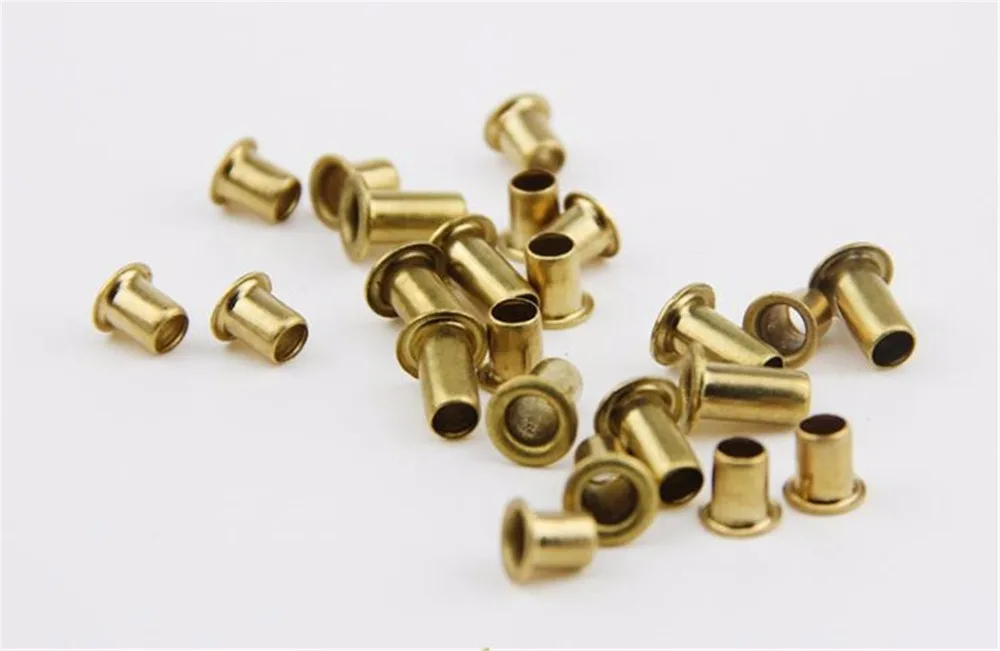 

500/1000pcs M0.9*2mm Brass Eyelet Rivet Nut Copper Through Hole Rivets Hollow Grommet