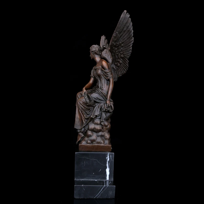 Бронзы Изобразительное искусство Западная Афина скульптура украшения миф бронзовая Крылатая Победная леди богиня статуэтки религиозная Статуэтка R70