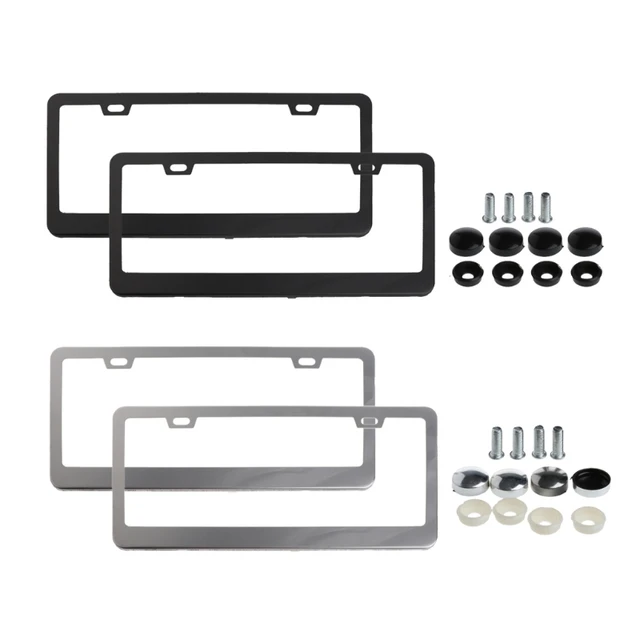 2x Motorsport Stainless Steel License Plate Frame W S Mirror 2x Motorsport Stainless Steel License Plate Frame W S Mirror Finish Tag For Us Bmw