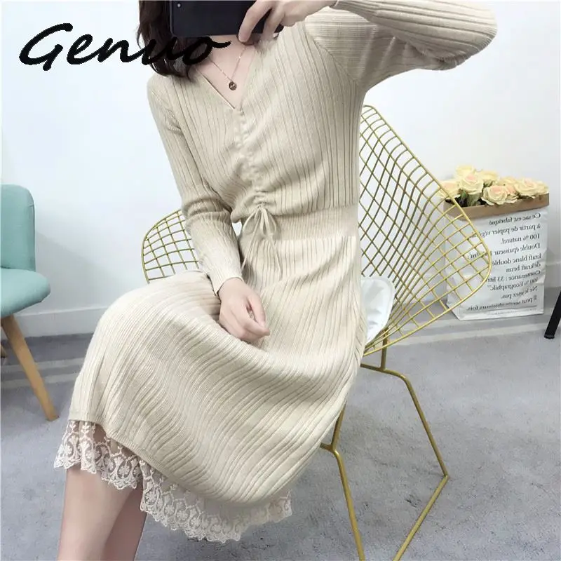 Fall Winter Women Loose Long Sleeve Coat Long Chic Sweater Outerwear Sash Tie up Elastic Knitted Cardigan Fashion Female Jackets