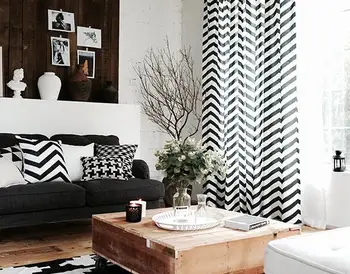 

Modern black and white geometric shading curtains screens living room book floor windows fresh fresh linen curtains custom