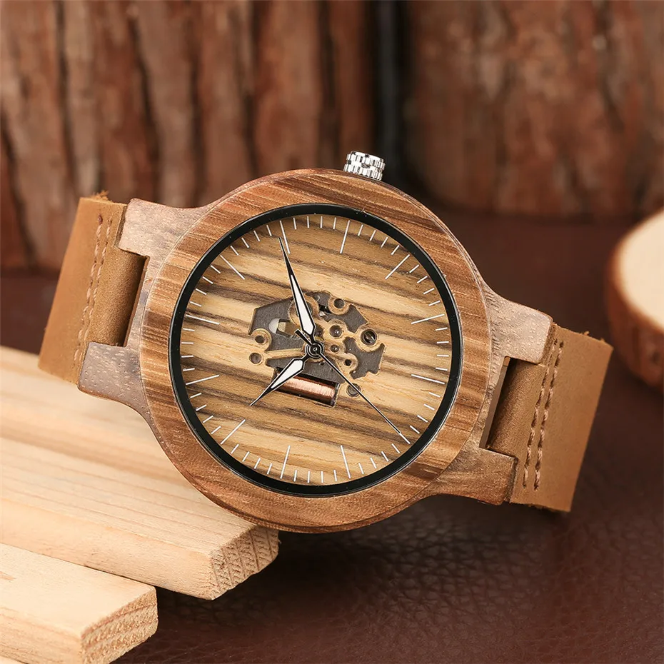 Black wooden simple men watches clock22