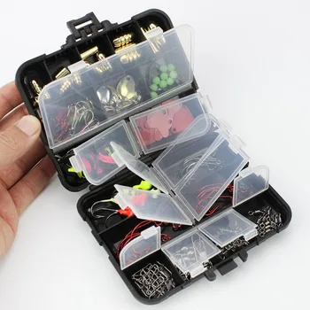 

20 Kinds 128 Pcs Fishing Accessories Hooks Swivels Sinkders Stoppers Connectors Hot Sale Drop Shipping