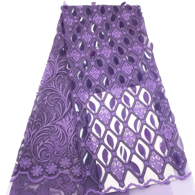 

2019 High Quality African Lace Fabrics with Sequins Nigerian Laces Fabric For Women New Style French Tulle Lace FabricHX1612-1