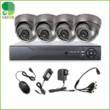 4CH DVR 4pcs Waterproof Outdoor dome 1200TVL CCTV Home Security IR-CUT Outdoor NightVision Camera Alarm System