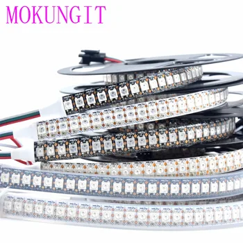 

1M DC5V WS2812B SK6812 5050 RGB 144LEDs Pixels Addressable Waterproof Led Strip Light IP20 IP65 IP67 White / Black PCB Tape DC5V