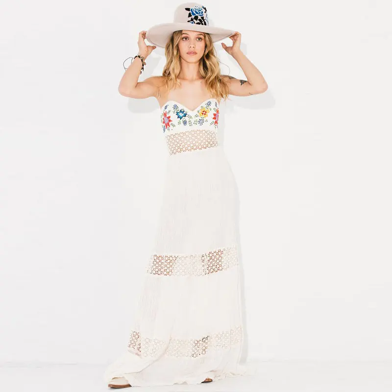 Lantana Valencia длинное летнее платье без бретелек с открытыми плечами пляжное Vestidos
