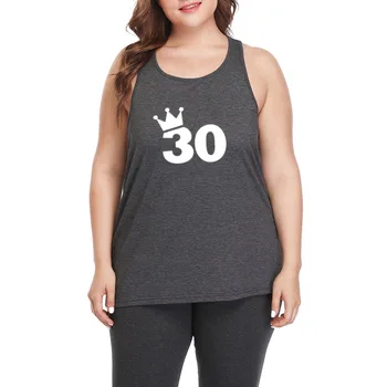 

30th Birthday Gift Queen Plus Size Workout Casual Tank Tops Womens