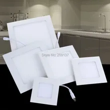 3 Вт/4 Вт/6 Вт/9 Вт/12 Вт/15 Вт/18 Вт светодиодные панели освещение потолочный светильник AC85-265V, теплый/холодный белый, освещение в помещении