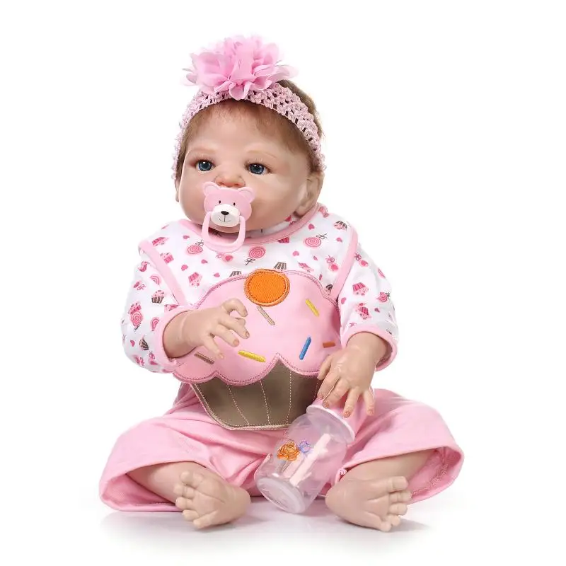 

NPK bebes reborn 23" victoria girl lifelike full silicone dolls reborn toy dolls for children gift oyuncak bebek real alive