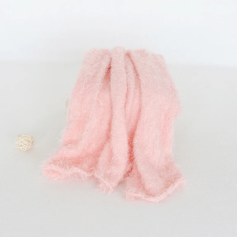 

Knit Fuzzy Wraps Knit Fluffy Swaddle Blanket Infant Photography Props Pink Baby Girl Wrap Layering Fabric Newborn Swaddle Sack