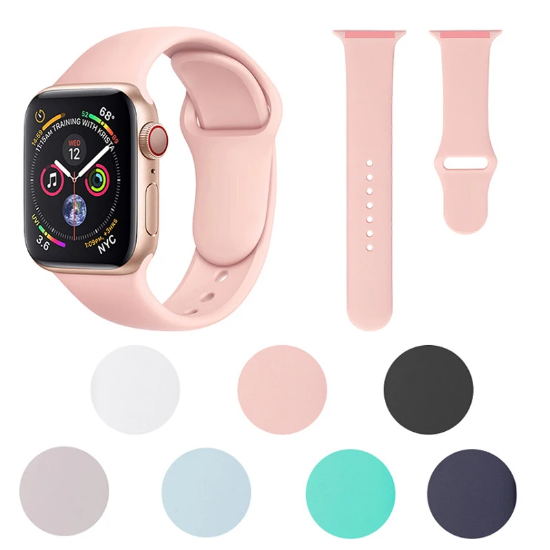 

For iWatch Strap Accessories Colored silicone strap Watchband Men Women strap For Apple Watch series 1/2/3/4 42/38mm 40/44mm
