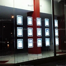 12 шт. 8," X 11" с одной стороны портретная реклама на окнах дисплей потолок Висячие светодиодные прозрачные с подстветкой рамка держатель знака
