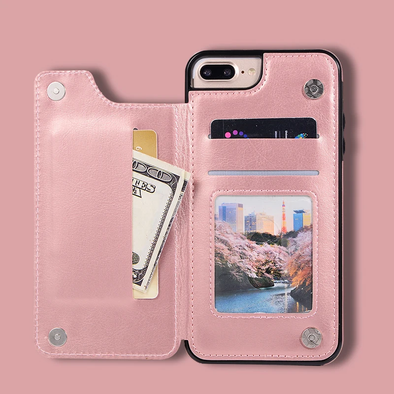 Luxury Wallet Cover Fundas Soft Silicone Case For iPhone 5 5s SE 6 6s 8 7 Plus X XR XS MAX Leather Cases Capinha For iphone8plus