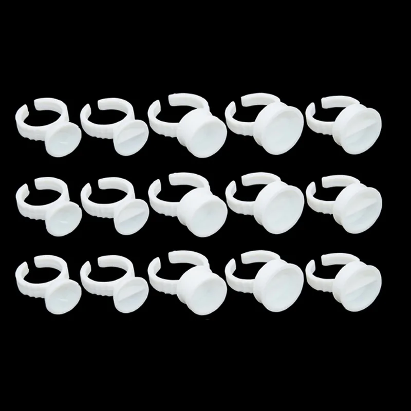 

100pcs/set Eyelash Extension Glue Rings Disposable Adhesive Eyelash Pallet Holder for Eyelashes Extension Tattoo Pigment LAUKISS