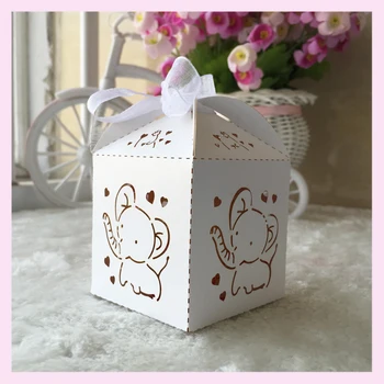 

50/pcs Baby Blue Cheap Candy Paper Box Cute Baby Shower Decoration Wedding Gift Box Laser Cut Paper Craft TH-14 Free shipping
