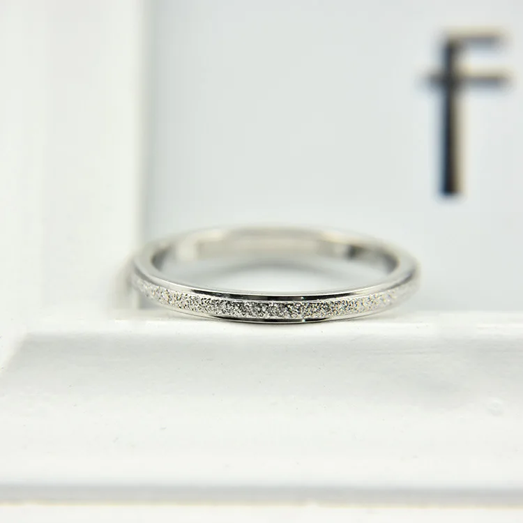 Простое песчаное серебряное кольцо из нержавеющей стали обручальное кольцо пара колец модные ювелирные изделия женские аксессуары Anillos Mujer