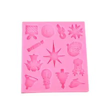 

3D Silicone Christmas Cake Mold Chocolate Party Xmas Decor Molds Sugar Craft Cake Decorating Tools for Kitchen cozinha Random