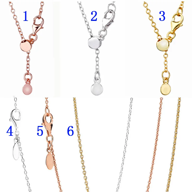 Rose Gold & Silver Shine Anchor Sliding Clasp Chain Necklace For Women