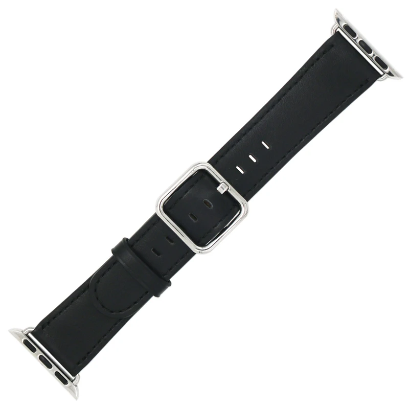 Хохлатая классический пряжки ремешок для Apple Watch 3 Кожаный ремешок 42 мм/38 мм iwatch 3 2 1 наручный ремень Crazy Horse кожаный браслет ремешок - Цвет ремешка: black