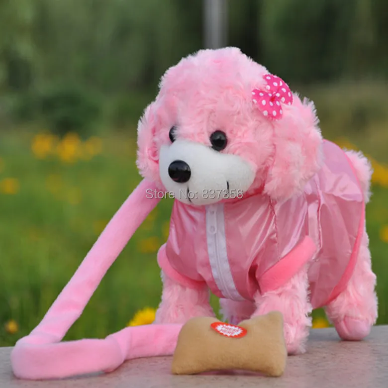 walking plush dog