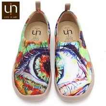 UIN The Eye/дизайн; ручная роспись; парусиновая обувь; женские лоферы; уличные кроссовки; женская повседневная обувь; мягкая легкая обувь