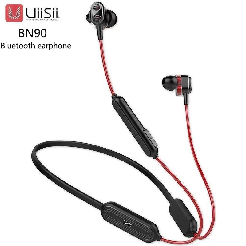 

UiiSii BN90 Wireless Bluetooth Headset IPX5 Waterproof CSR BT4.1 earphone HIFI Hybrid Technology In-Ear Earphone for Android ios