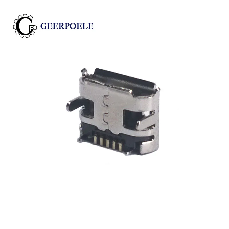 

20 pcs/lot Warp Edge Horn 5 Pin DIP USB Connectors Micro USB Connector Plastic Shell Jack Tail Sockect Plug Terminals