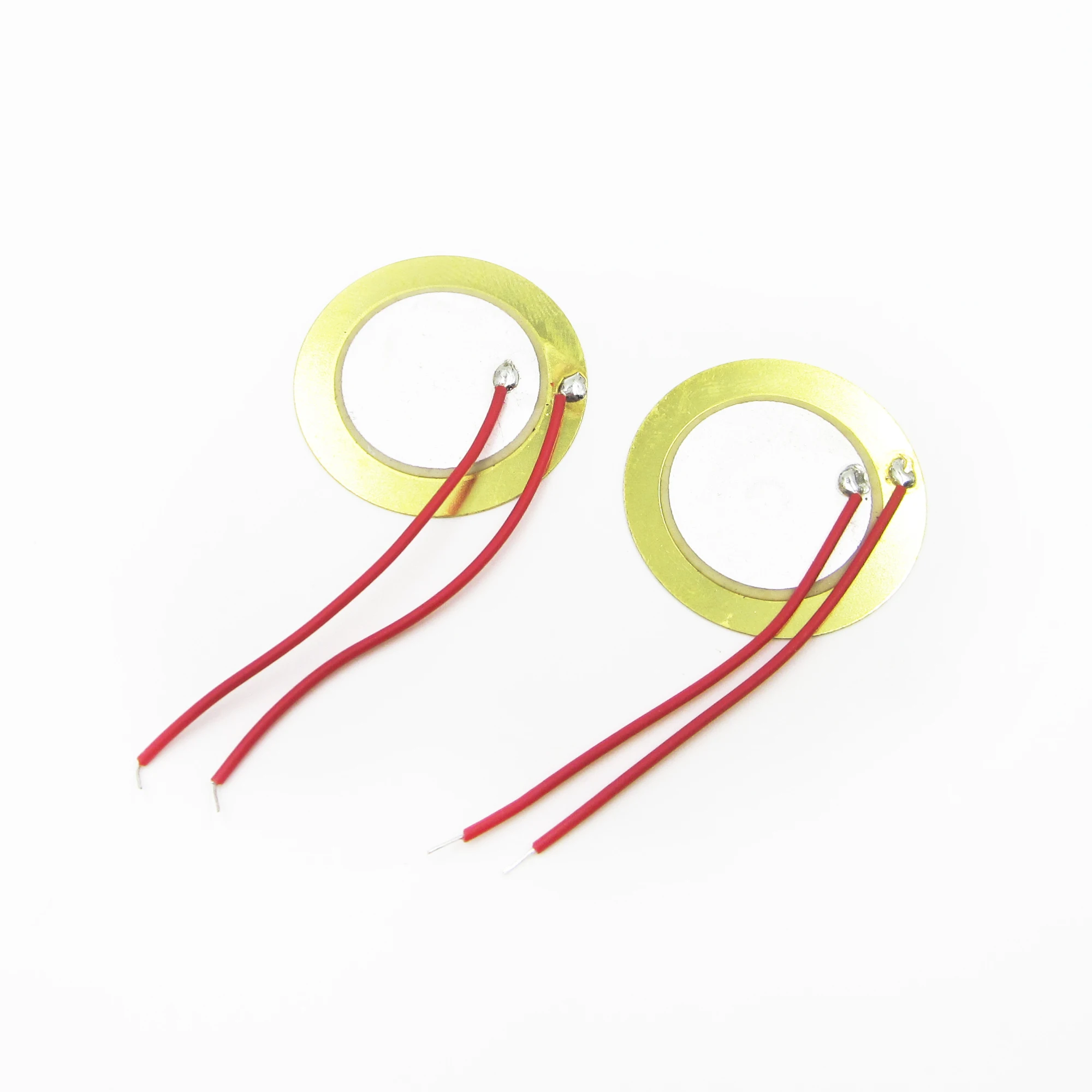 

50PCS 27mm Piezo Elements Sounder Sensor Trigger Drum Disc + Wire Copper