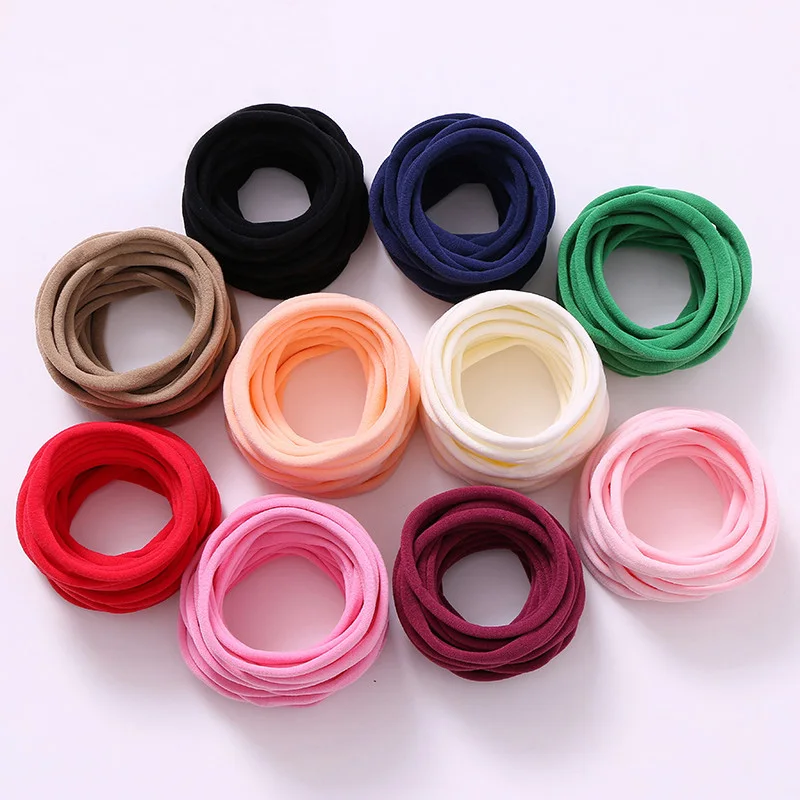 

120 pcs/lot, Soft Stretchy Nylon Elastic Headbands, 9mm width Strong Nylon bands wholesale DIY hair accessories