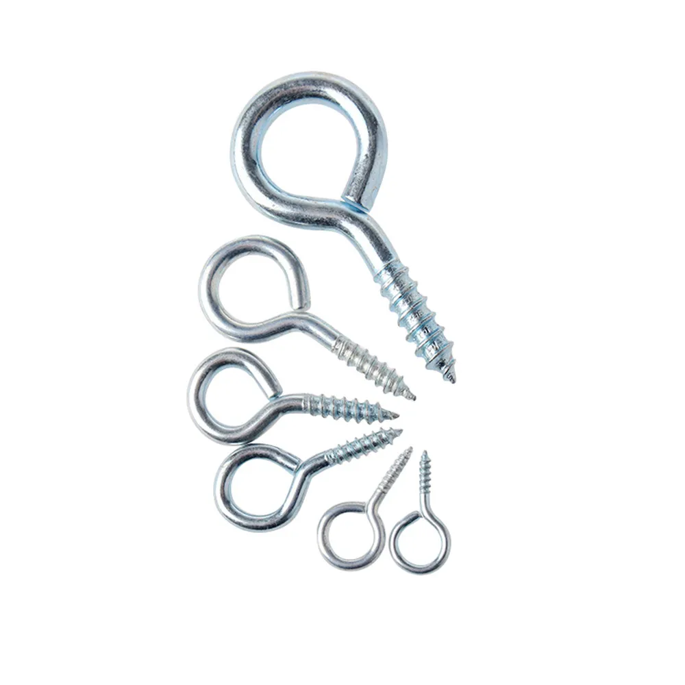 

100PCS Blue Galvanized Sheep Eye Ring Self Tapping Screws 1#2#3#4#5#6#7#8#9#10#12#14# Hook Ring Screws