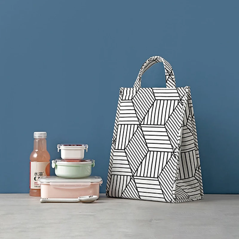 

Fashion Lattice Lunch Bag Portable Kid Thermal Food Picnic Ice Bag Women School Insulated Tote Cooler Bags Children Lunch Box