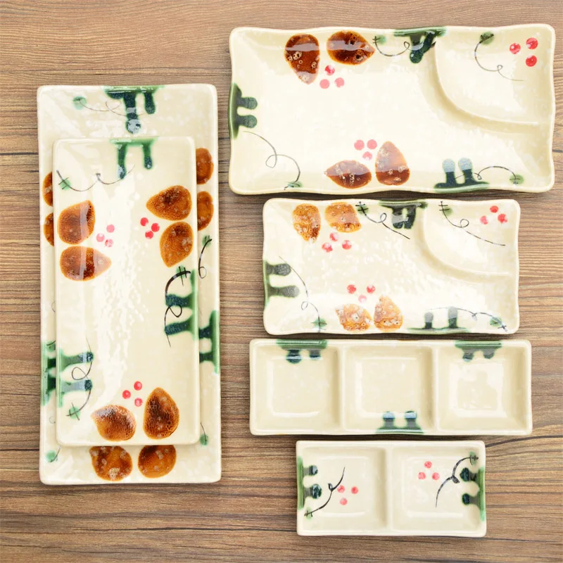 Japanese cooking utensils rectangular plate snack chips ruled breeze