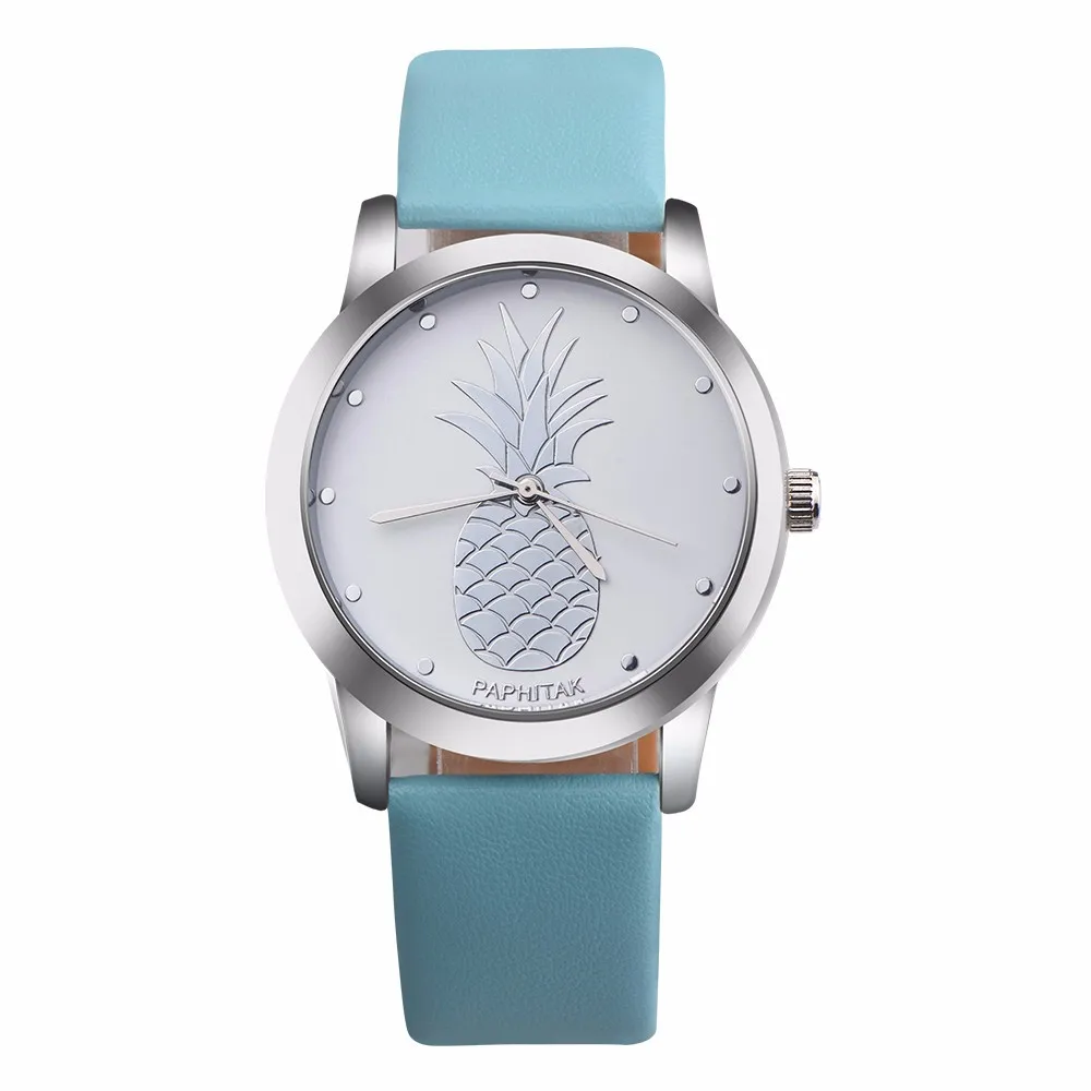 2019 Luxury Leather Watches women Pineapple Print fashion Waterproof ladies dress Quartz Wristwatch Clock gift Relogios Feminino