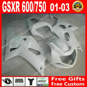 

High quality Fairings for 2001 2002 2003 SUZUKI GSXR 600 750 white bodywork motocycle parts 01 02 03 fairing kits 7 gift CV93